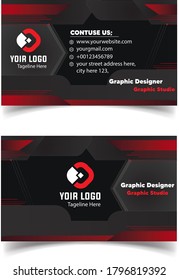Abstraktes Elegantes minimales, geometrisches Design für Visitenkartenbanner in Rot und Schwarz
