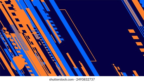 abstracto elegante moderno fondo naranja y azul con líneas y semitono
