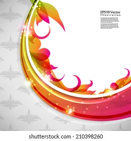 abstract elegant multicolor leaf foliage elements illustration. eps10 vector format