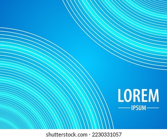 Resumen elegante fondo azul neón claro. Patrón de espiral de la línea de onda circular, fondo de pantalla de textura redonda giratoria. Plantilla de banner colorida con diseño de formas degradadas. Presentación de diseño de lujo.