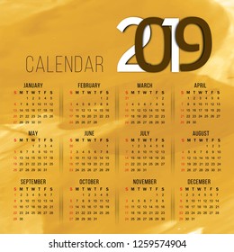 Abstract elegant New Year 2019 calender background