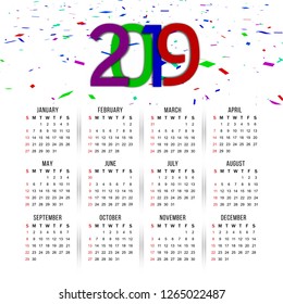 Abstract elegant New Year 2019 calender background
