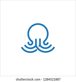 Abstract Elegant Octopus Logo design vector template Linear style. Fashion, Jewelry, Seafood restaurant Logotype vintage concept outline icon. - Vector
