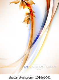 abstract elegant orange leaf foliage elements illustration. eps10 vector format