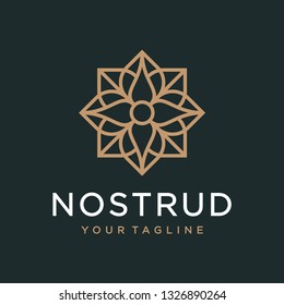 Abstract elegant ornament logo and icon vector design. Universal creative premium symbol. Graceful jewel boutique vector sign.