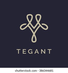 Abstract elegant ornament logotype sign mark icon vector design. Universal premium symbol 