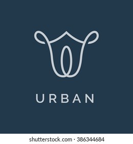 Abstract elegant ornament logotype sign mark icon vector design. Universal premium floral symbol 