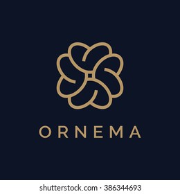 Abstract elegant ornament logotype sign mark icon vector design. Universal premium floral symbol 