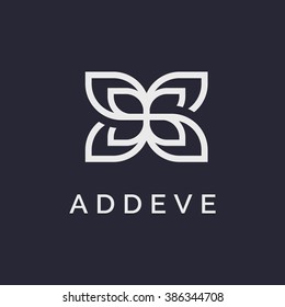 Abstract elegant ornament logotype sign mark icon vector design. Universal premium floral symbol 
