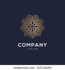 Abstract elegant ornamental logo icon vector design. Universal creative premium symbol. emblems for luxury products, hotels, boutiques, jewelry, oriental cosmetics, restaurants, shops and stores