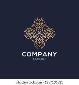 Abstract elegant ornamental logo icon vector design. Universal creative premium symbol. emblems for luxury products, hotels, boutiques, jewelry, oriental cosmetics, restaurants, shops and stores