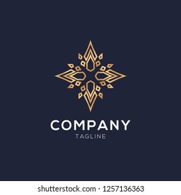 Abstract elegant ornamental logo icon vector design. Universal creative premium symbol. emblems for luxury products, hotels, boutiques, jewelry, oriental cosmetics, restaurants, shops and stores