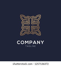 Abstract elegant ornamental logo icon vector design. Universal creative premium symbol. emblems for luxury products, hotels, boutiques, jewelry, oriental cosmetics, restaurants, shops and stores