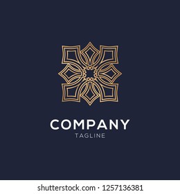 Abstract elegant ornamental logo icon vector design. Universal creative premium symbol. emblems for luxury products, hotels, boutiques, jewelry, oriental cosmetics, restaurants, shops and stores