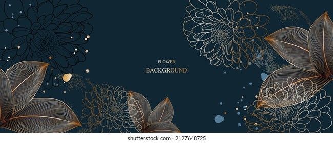 Resumen de patrón elegante con crisantemos dibujados a mano flores, hojas y manchas de acuarela. Patrón para la creación de empaque, papel pintado, tela.