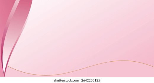 Abstract elegant pink wave motion. Dynamic background. vector illustration with waves . Modern trendy design waves with gold lines . 