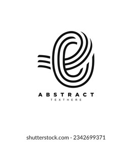 Abstract elegant premium letter E or number 0 logo for brand or business