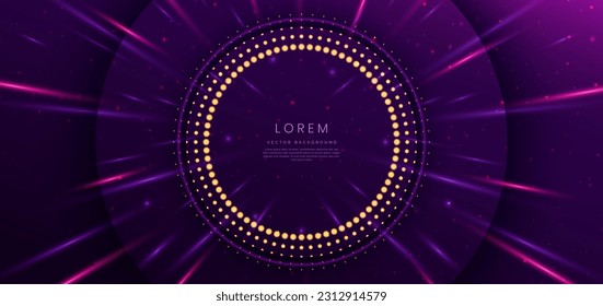 Abstract elegant purple background with circles overlapping and lighting effect sparkle. Vector illustration