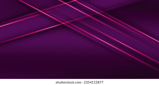 Abstract elegant purple background with golden line and lighting effect sparkle. Luxury template award design. Vector illustration