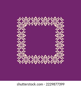 abstract elegant purple square tribe pattern frame