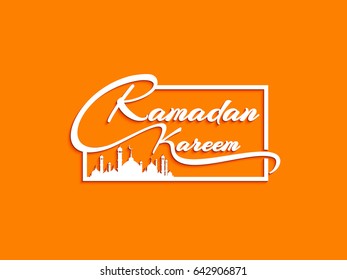 Abstract elegant Ramadan Kareem text design background