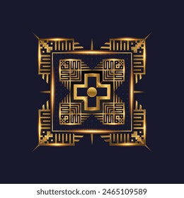 abstract elegant rectangle golden and black background