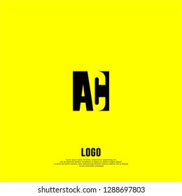 abstract elegant rectangular square shape with AC logo letters design concept
