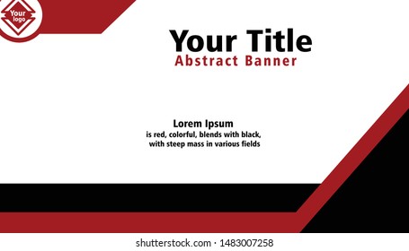 abstract elegant red banner, design template vector