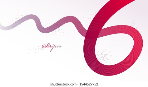 Abstract elegant red curvy thin lines vector abstract background, elegant light stripy design element, template for banner or poster and other ads.