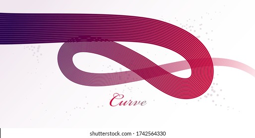 Abstract elegant red curvy thin lines vector abstract background, elegant light stripy design element, template for banner or poster and other ads.