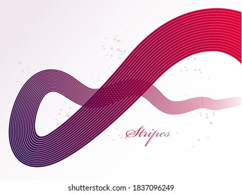 Abstract elegant red curvy thin lines vector abstract background, elegant light stripy design element, template for banner or poster and other ads.
