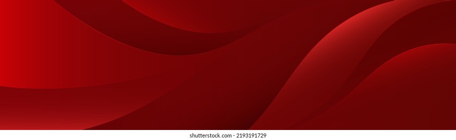 Abstract elegant red gradient wave background. Modern dark red wide banner design. Suit for cover, presentation, banner, web, flyer, poster, brochure, header, business, card. Vector illustration