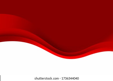 Abstract Elegant Red White Wave Papercut Background Design, Flowing Red White Stylish Background Template Vector