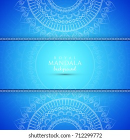 Abstract elegant royal mandala blue background