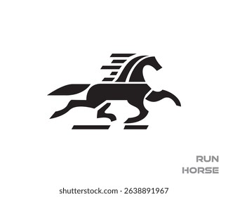 abstract elegant running horse logo design template illustration inspiration