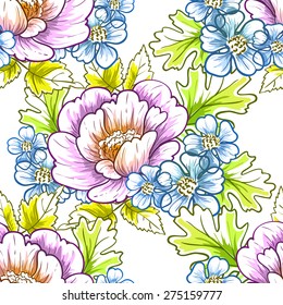 Abstract elegant Seamless pattern with floral background