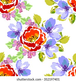 Abstract elegant seamless pattern with floral background