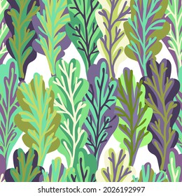 Abstract elegant seamless pattern of lined botanical floral motifs of plants and leaves pastel tones. Perfect for textiles, sheets, surfaces, wallpapers, wrapping paper, decorations