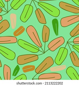 Abstract elegant seamless pattern of lined botanical floral motifs of orange plants and leaves in blue tones. Perfect for textiles, sheets, surfaces, wallpapers, wrapping paper, decorations