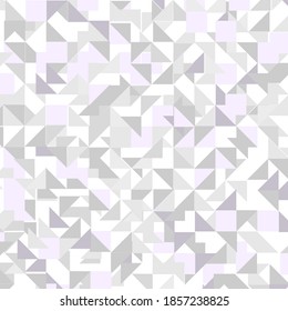 Abstract elegant seamless pattern of white silver geometric elements. Minimalist empty grey and white triangles, halftone modern monochrome cover, triangular digital web design poster or banner