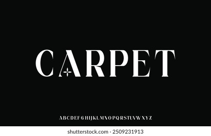Abstract and elegant serif stencil type style font vector illustration