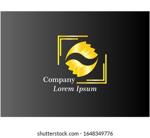 Abstract Elegant Shape Logo Sign Symbol Icons.gold leaf eps10