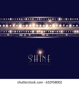 Abstract Elegant Shining Background. Twenties, Thirties and Art Deco Style. Bokeh, Lights and Fog Background. Vector illustration