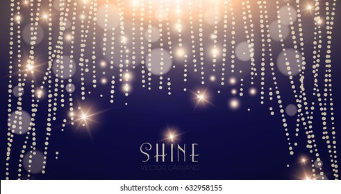 Abstract Elegant Shining Background. Twenties, Thirties and Art Deco Style. Bokeh, Lights and Fog Background. Vector illustration