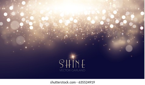 Abstract Elegant Shining Background. Twenties, Thirties and Art Deco Style. Bokeh, Lights and Fog Background. Vector illustration