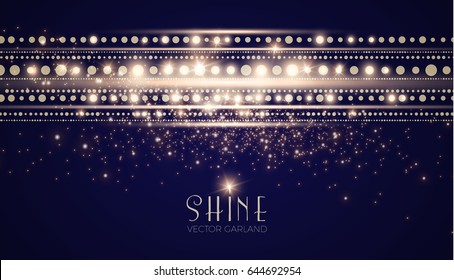 Abstract Elegant Shining Background. Twenties, Thirties and Art Deco Style. Bokeh, Lights and Fog Background. Vector illustration