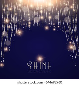Abstract Elegant Shining Background. Twenties, Thirties and Art Deco Style. Bokeh, Lights and Fog Background. Vector illustration
