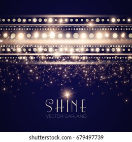 Abstract Elegant Shining Background. Twenties, Thirties, Art Nouveau and Art Deco Style. Bokeh, Lights and Fog Background. Vector illustration