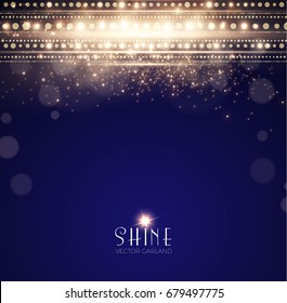 Abstract Elegant Shining Background. Twenties, Thirties, Art Nouveau and Art Deco Style. Bokeh, Lights and Fog Background. Vector illustration
