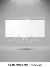 abstract elegant silhouette chrome frame with foliage elements illustration. eps10 vector format